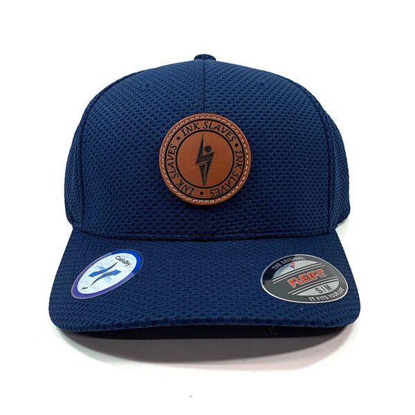 Flexfit Cool & Dry 3D Hexagon Jersey Cap & Leather Patch Bundle - Your Logo Thumbnail