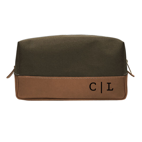 Personalized Leather Toiletry Bag for Granpa Thumbnail