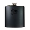 6 oz. Matte Black Laserable Stainless Steel Flask Thumbnail